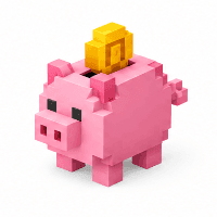 Pink piggy bank